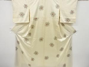 のり散らしに花模様小紋着物